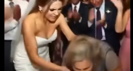 Damat şaşkına dönmüştü Gelin, kaynanasının yüzünü öfkeyle pastaya sokuyordu