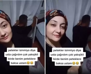 Evine Usta Cagiran Kadin Pes Dedirtti.