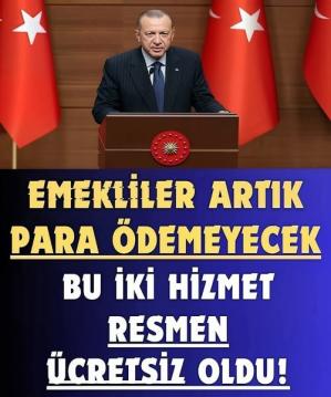 Emekliye ücretsiz oldu.
