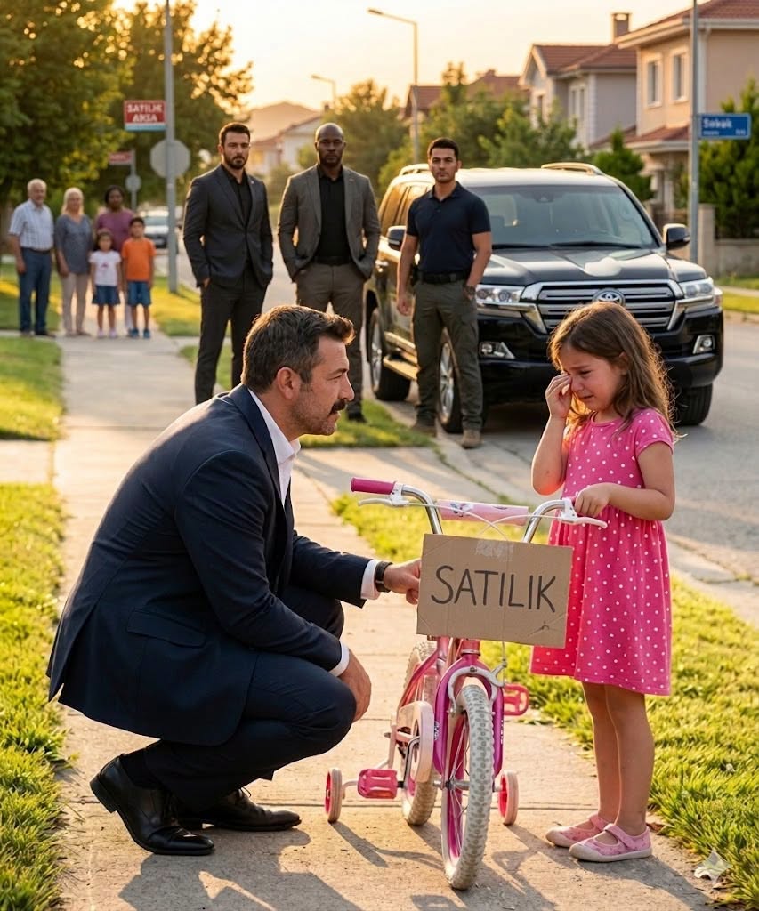Bisikletini Satan Küçük Kız ve Hesaplaşma Siyah lüks araç