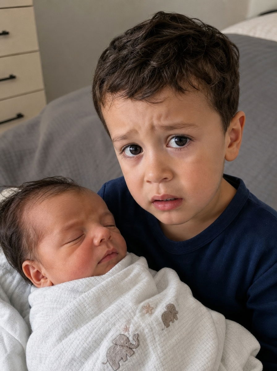 5 YAŞINDAKİ OĞLUM YENİ DOĞAN KARDEŞİNE BAKIP FISILDADI: ‘ANNE… BU BENİM KARDEŞİM DEĞİL.’ KISKANDIĞINI DÜŞÜNDÜM — TA Kİ HASTANEDE GÖRDÜKLERİNİ ANLATANA KADAR…